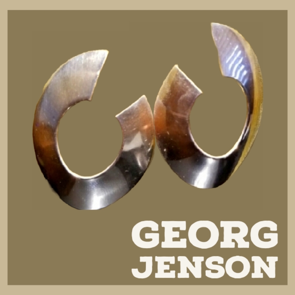 Georg Jensen Vintage Modernist Sterling Silver Earrings Hp!